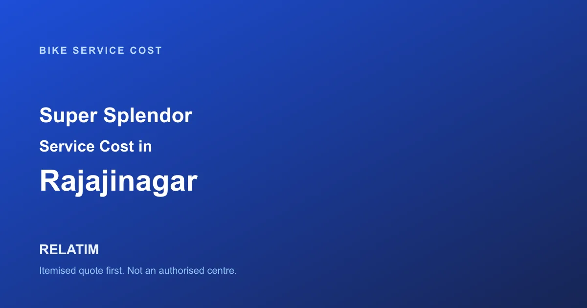 Super Splendor Service Cost in Rajajinagar, Bangalore